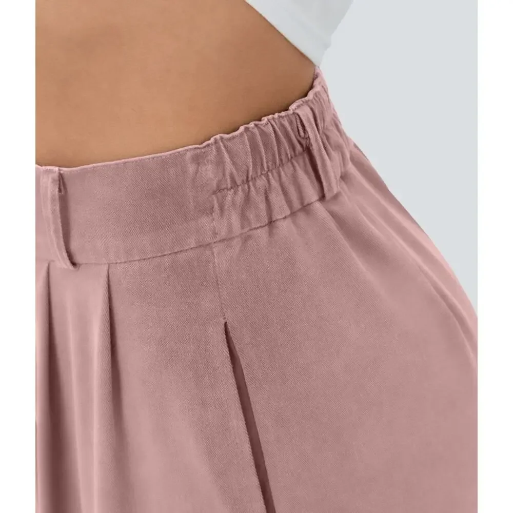 Halara High Waisted Button Zipper Side Pocket Split Hem Wide Leg Casual Pants - Picture 5 of 16